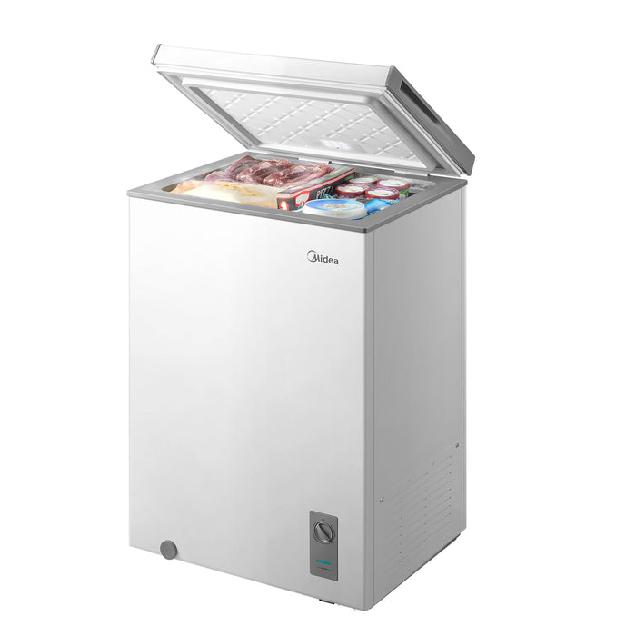 Midea White Chest Freezer with Removable Basket