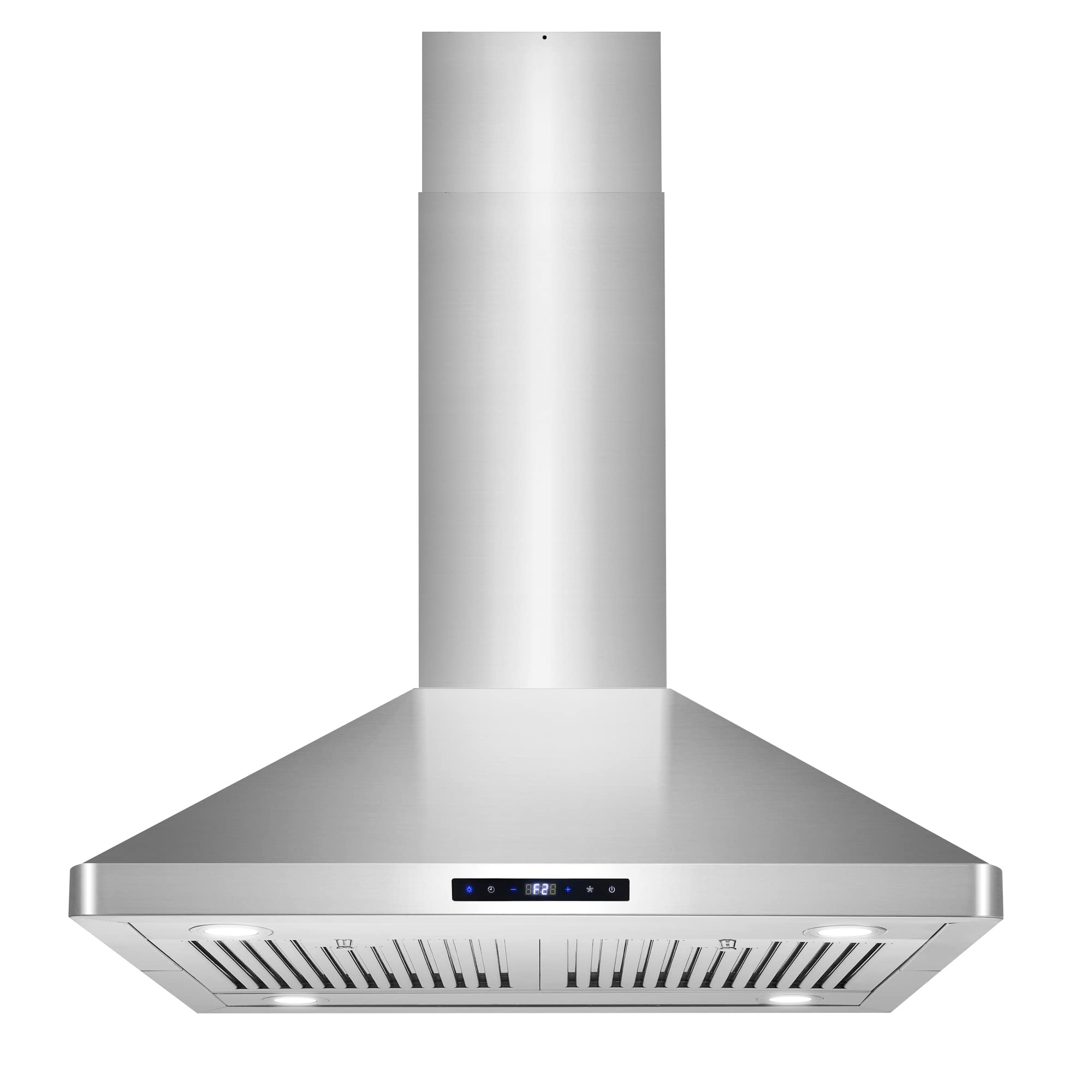 380 CFM Island Mount Range Hood with Glass Visor