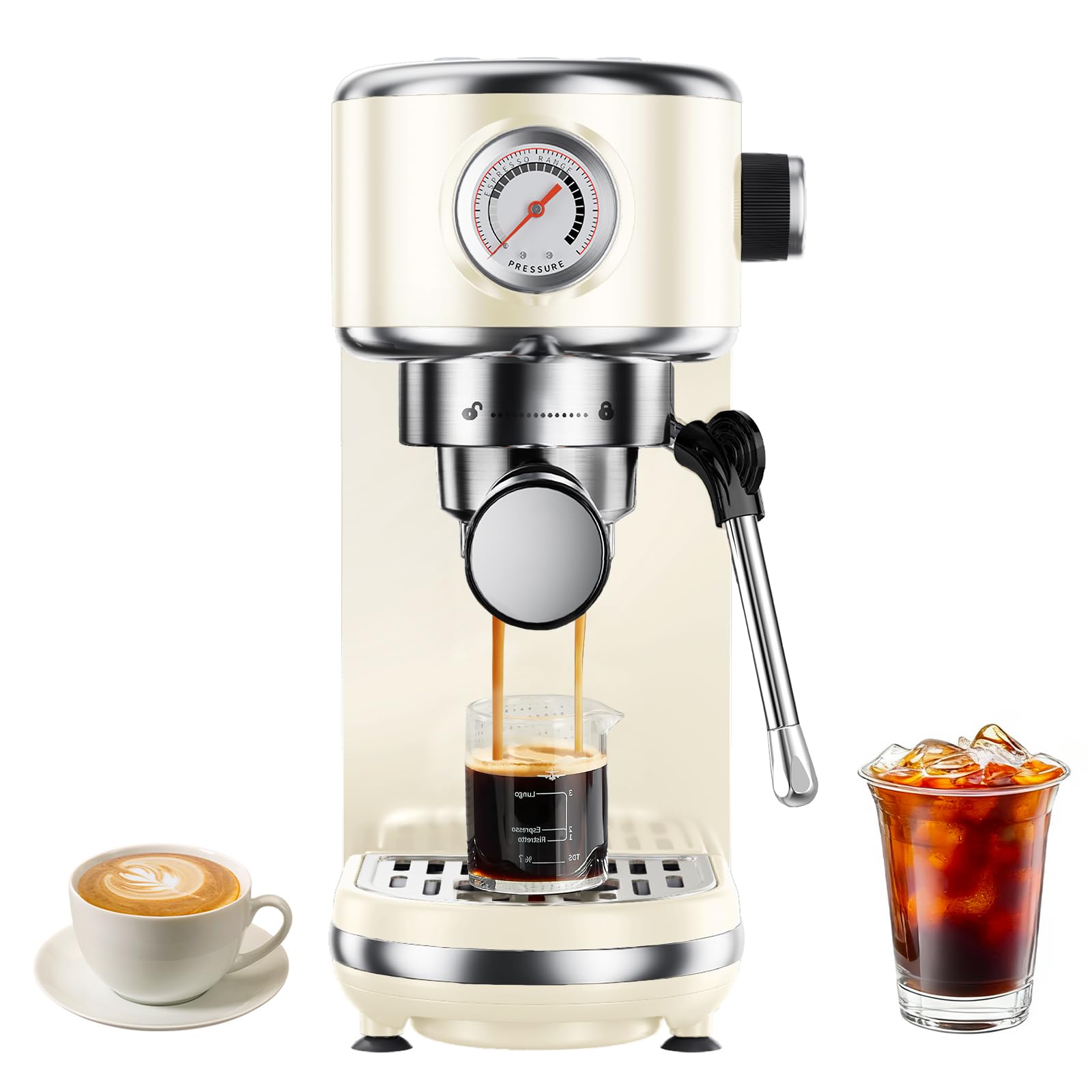 Atatix Espresso Machine with Milk Frother for Home