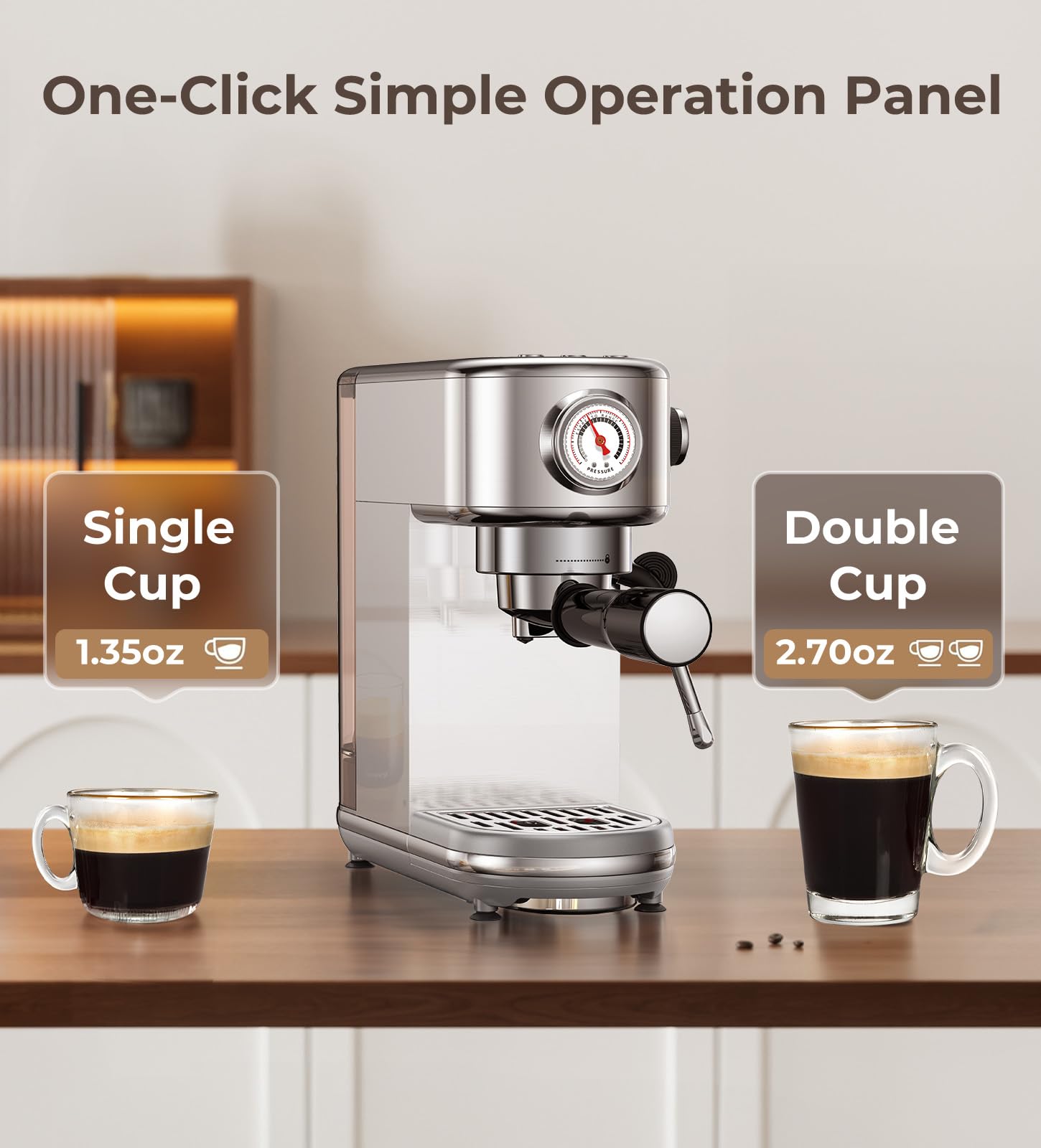 Atatix Espresso Machine with Milk Frother for Home