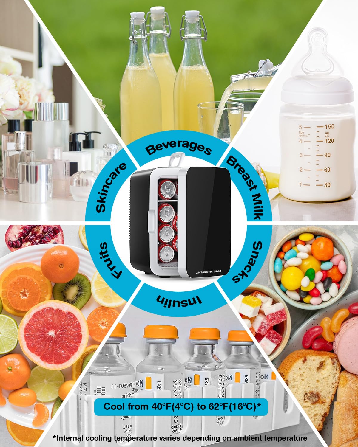 Antarctic Star Compact Mini Fridge for Food & Drinks
