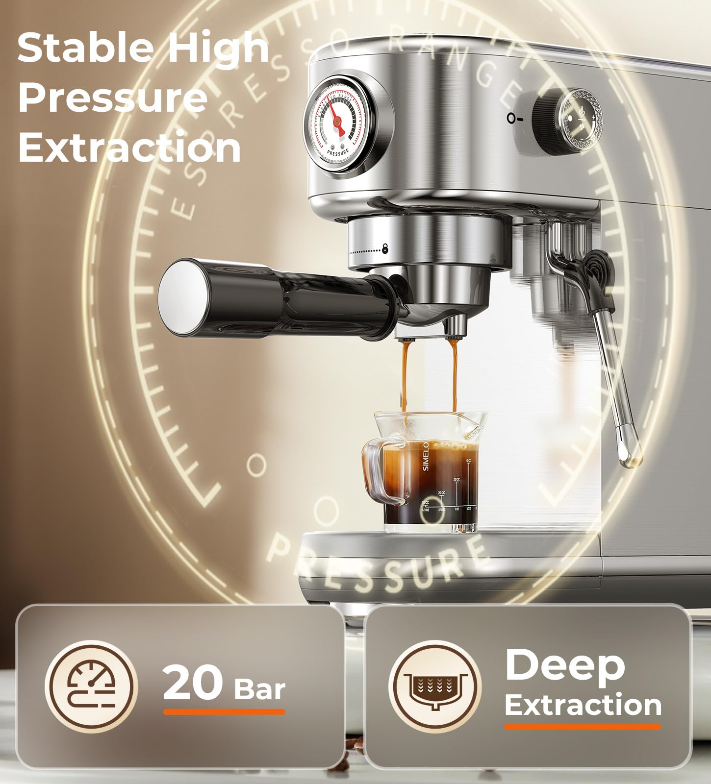 Atatix Espresso Machine with Milk Frother for Home