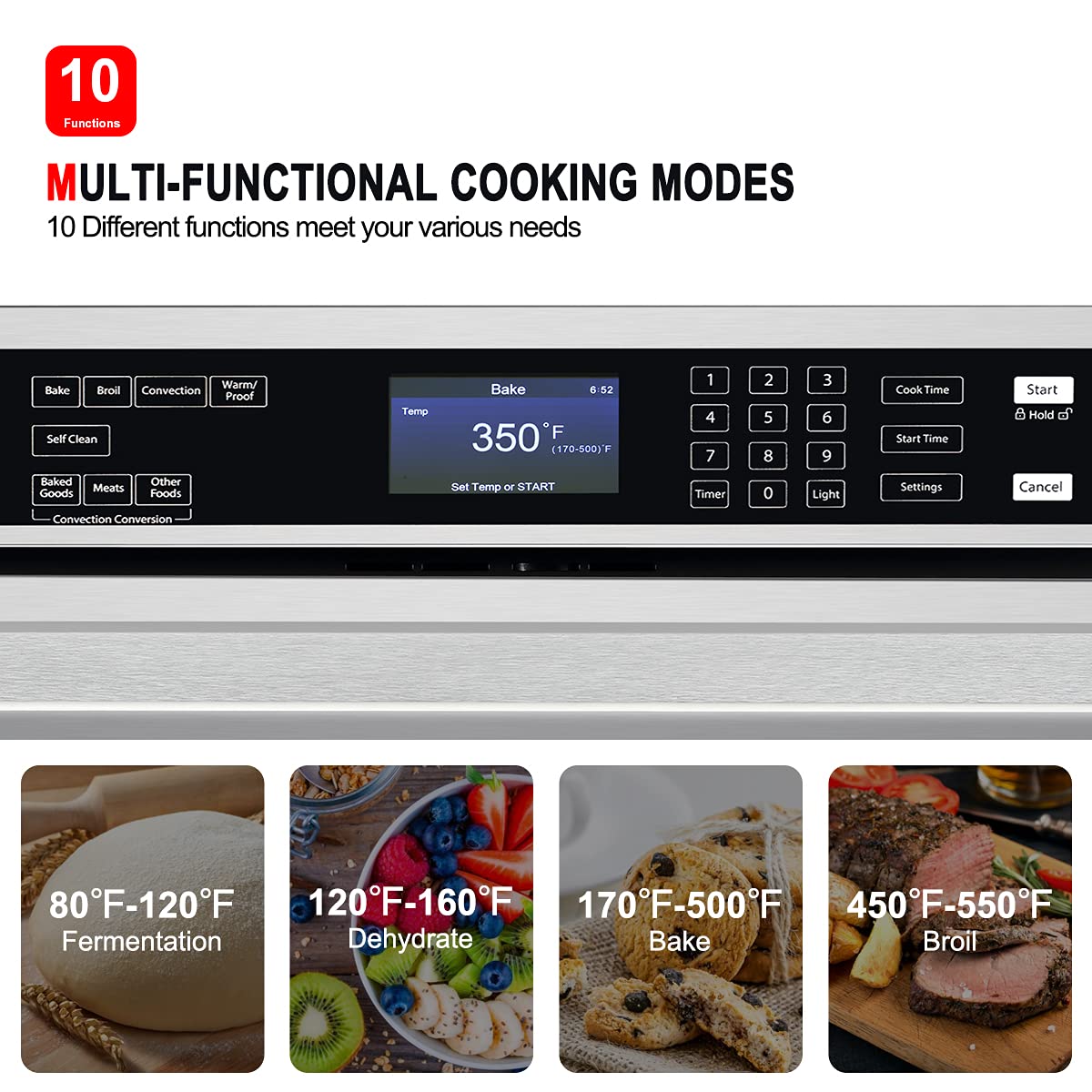 24-Inch Built-In Electric Wall Oven with Digital Controls
