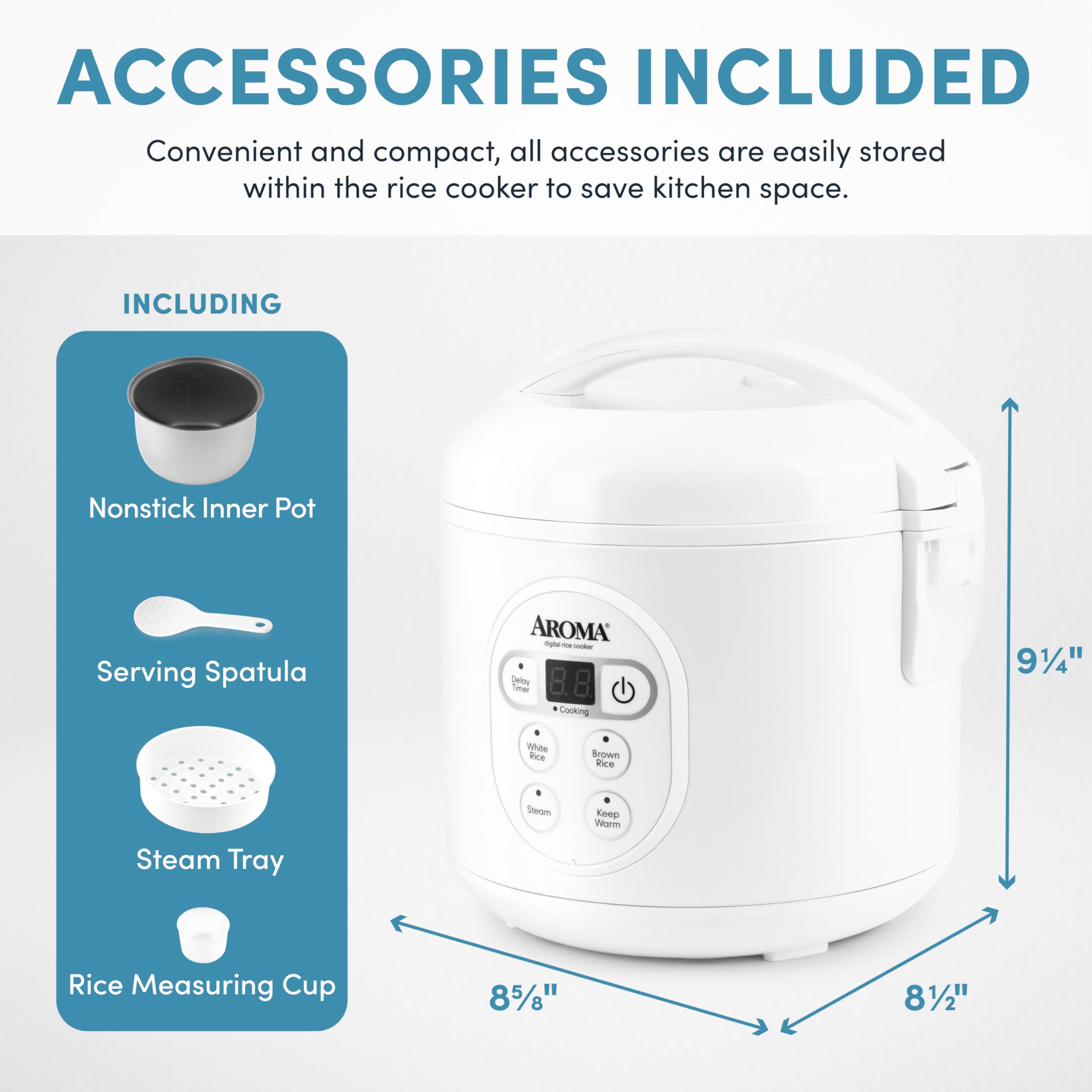 AROMA Digital Rice Cooker and Food Steamer for Kitchen