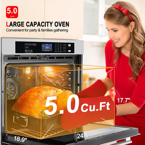 24-Inch Built-In Electric Wall Oven with Digital Controls
