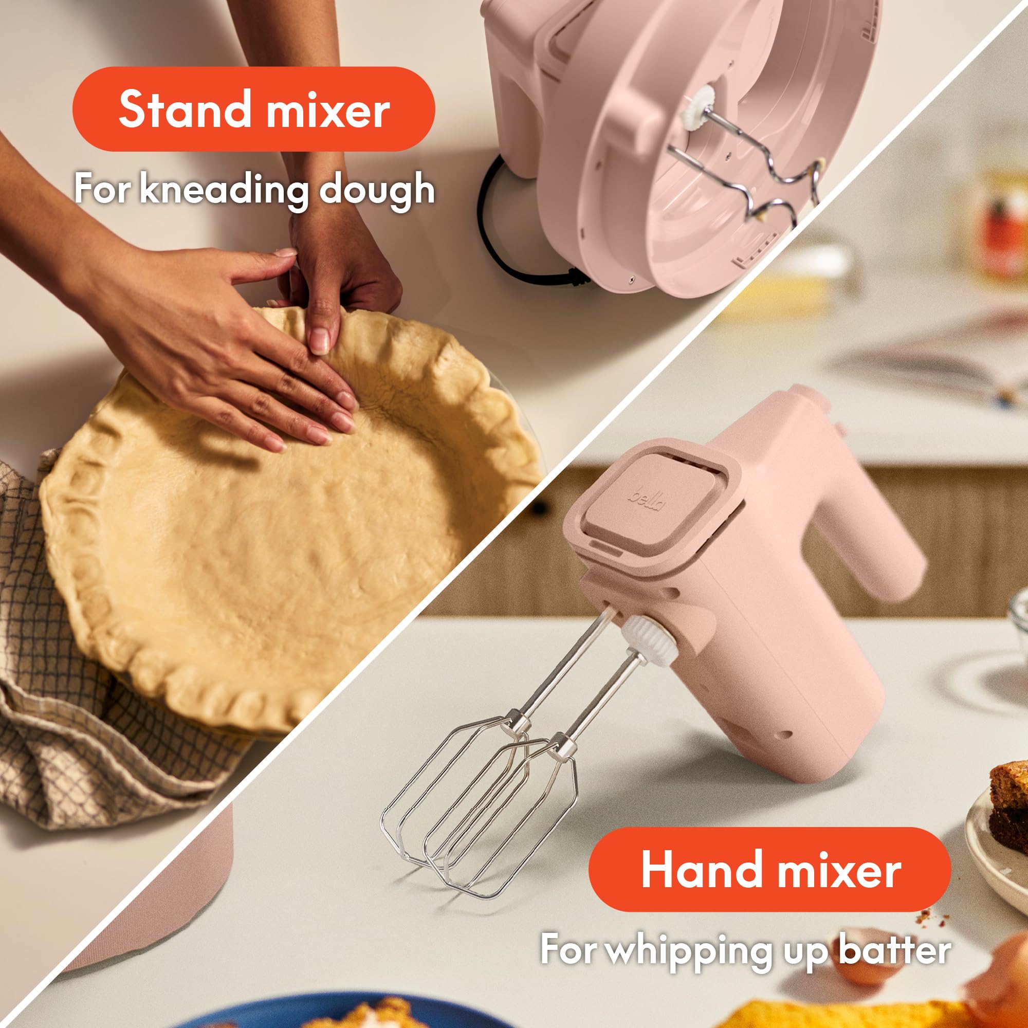 Bella 3.5 Qt. 2-in-1 Hand and Stand Mixer for Baking