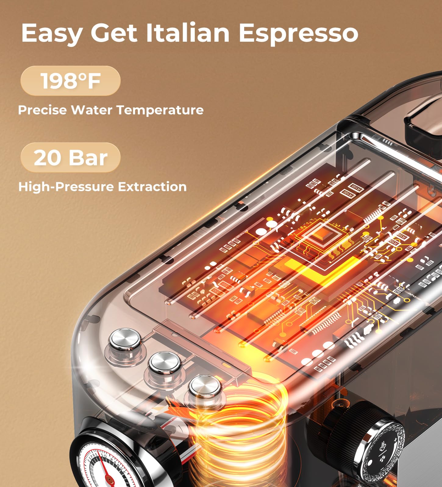 Atatix Espresso Machine with Milk Frother for Home