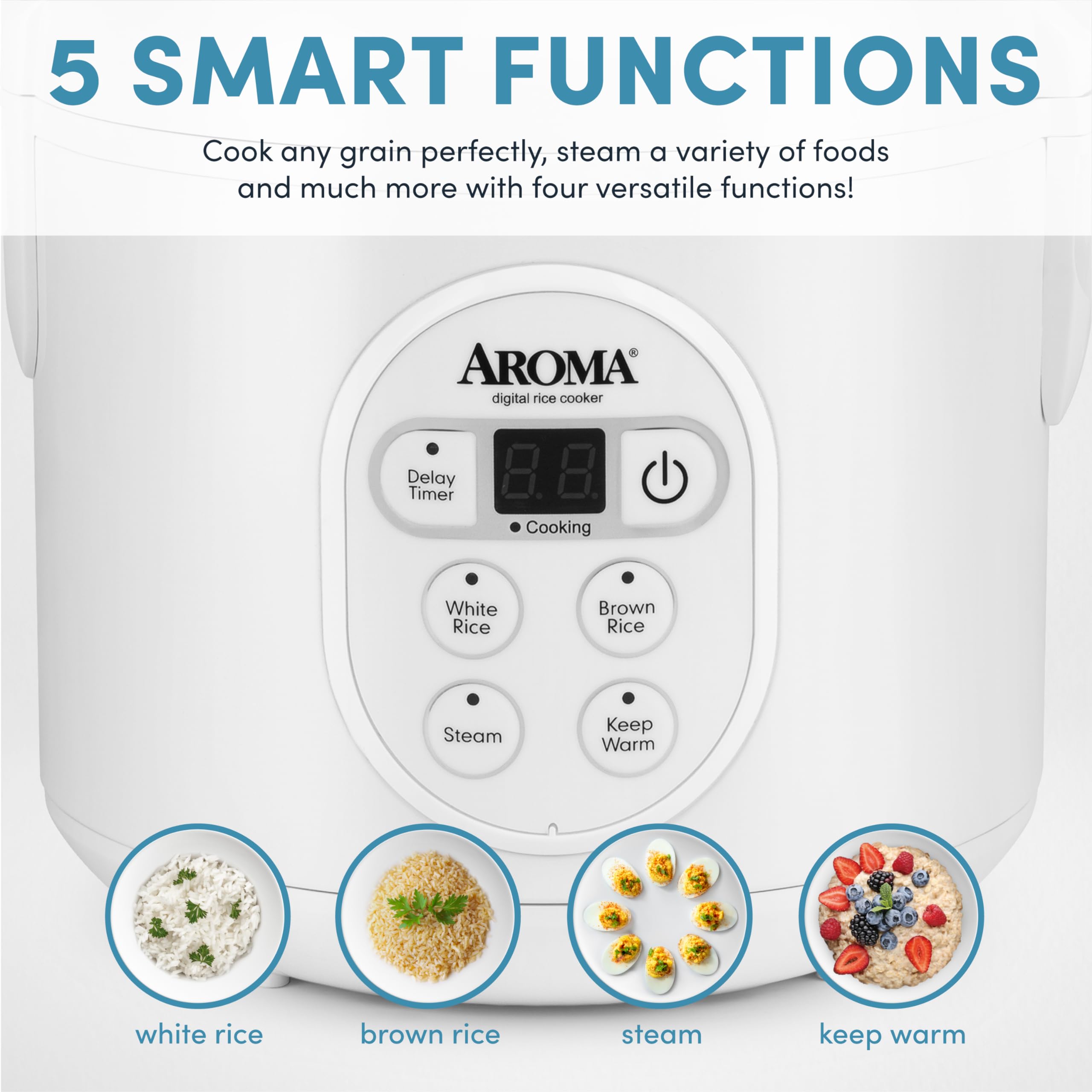 AROMA Digital Rice Cooker and Food Steamer for Kitchen
