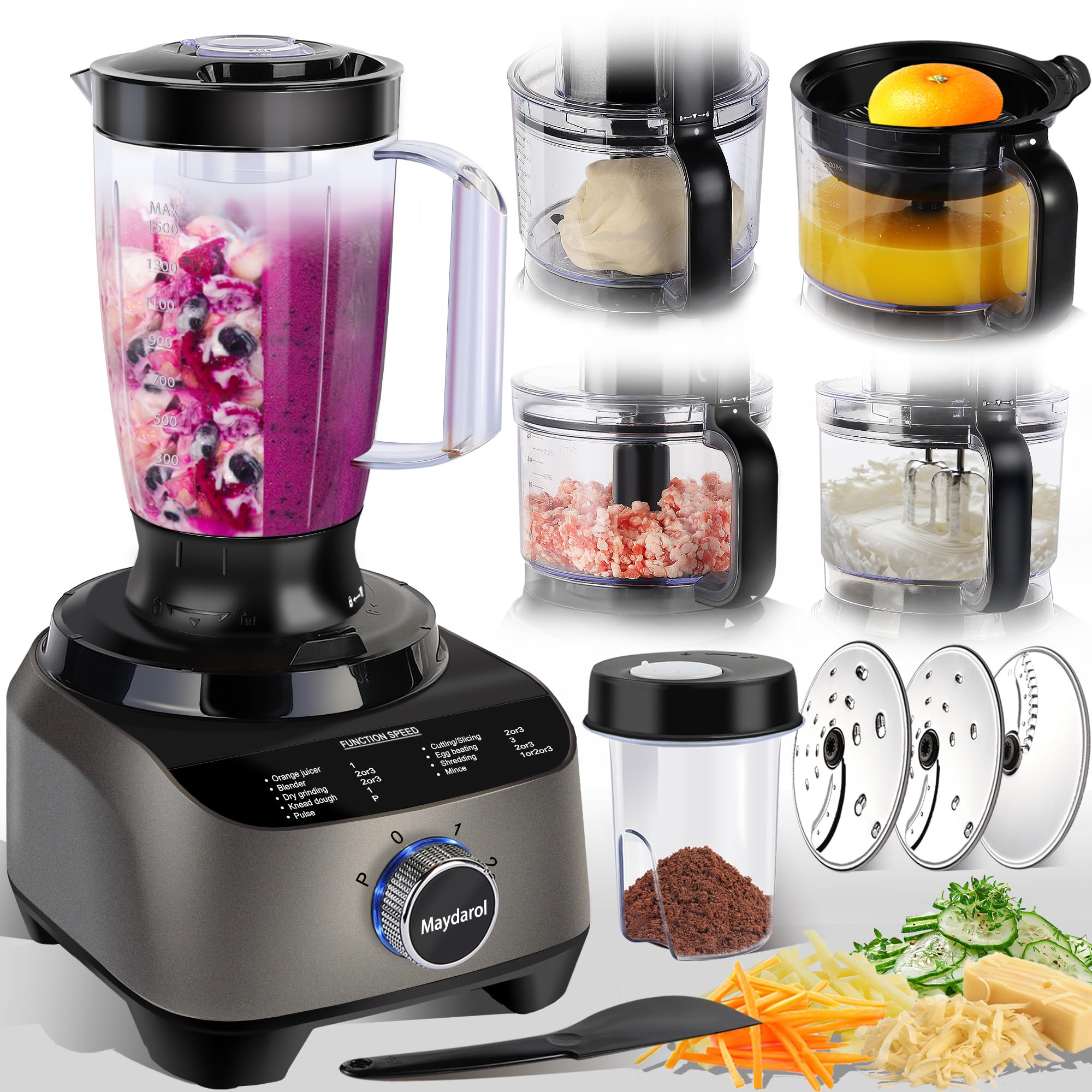 14-Cup Food Processor with French Fry Cutter & 4 Speeds